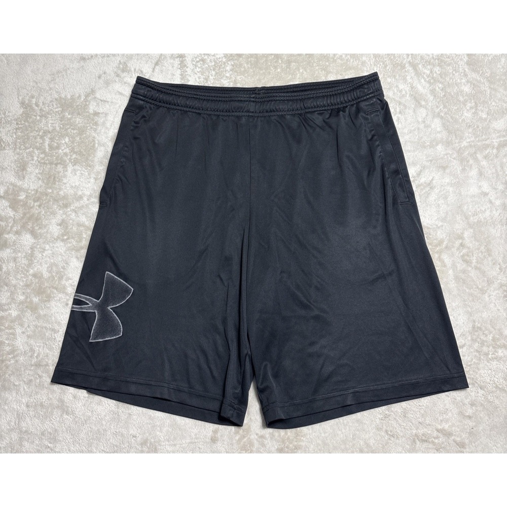 Under Armour Athletic Shorts Mens Size Medium Loose Black Gym UA Logo